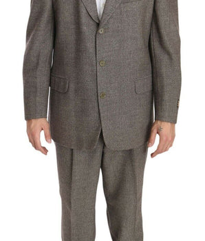 Fendi Elegant Light Brown Wool Men's Suit Fendi 