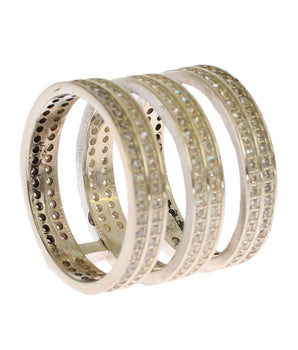 Nialaya Silver Crystal Adorned Statement Ring Nialaya 