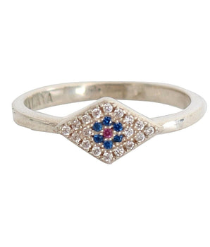 Nialaya Elegant Silver CZ Crystal Encrusted Ring Nialaya 