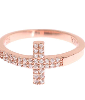 Nialaya Elegant Pink Crystal Encrusted Silver Ring Nialaya 