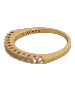 Nialaya Gleaming CZ Crystal Gold-Plated Ring Nialaya 