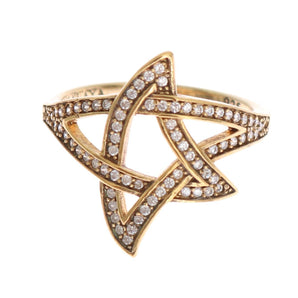 Nialaya Elegant Gold CZ Crystal Embellished Ring