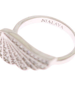 Nialaya Elegant Sterling Silver CZ Crystal Ring Nialaya 