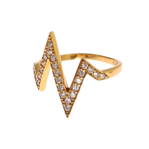 Nialaya Glamorous Gold Plated Sterling Silver Ring