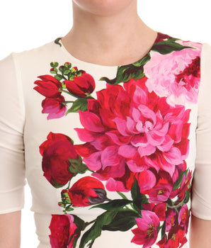 Dolce &amp; Gabbana Elegant Floral Midi Bodycon Dress