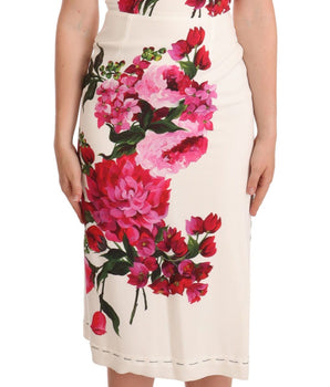 Dolce &amp; Gabbana Elegant Floral Midi Bodycon Dress
