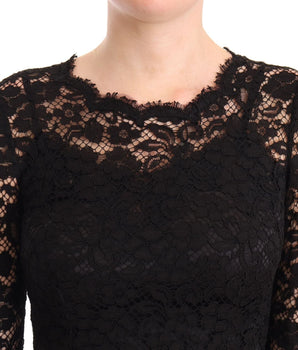 Dolce & Gabbana Elegant Laminated Lace Mermaid Dress Dolce & Gabbana 