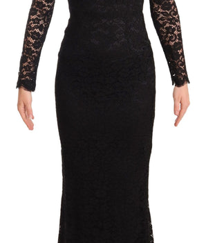 Dolce & Gabbana Elegant Laminated Lace Mermaid Dress Dolce & Gabbana 