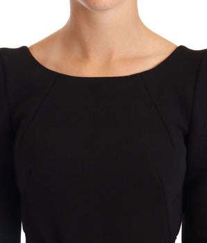 Dolce & Gabbana Elegant Black Stretch Sheath Mid-Calf Dress Dolce & Gabbana 
