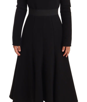 Dolce & Gabbana Elegant Black Stretch Sheath Mid-Calf Dress Dolce & Gabbana 