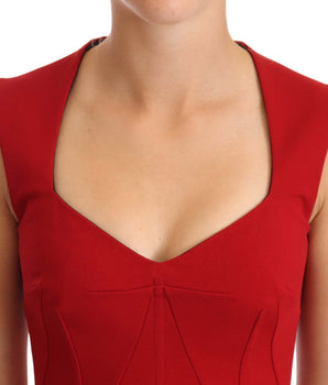 Dolce & Gabbana Elegant Sweetheart Midi Dress in Red Dolce & Gabbana 