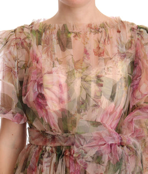 Dolce &amp; Gabbana Floral Print Nylon Maxi Dress