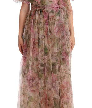 Dolce &amp; Gabbana Floral Print Nylon Maxi Dress