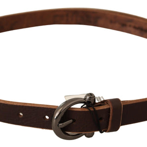 John Galliano Elegant Brown Leather Fashion Belt