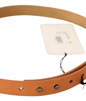 Costume National Orange Leather Silver Fastening Belt Costume National 