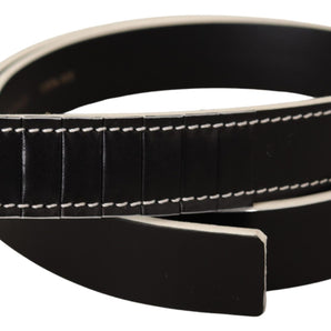 Costume National Black White Leather Fashion Waist Belt