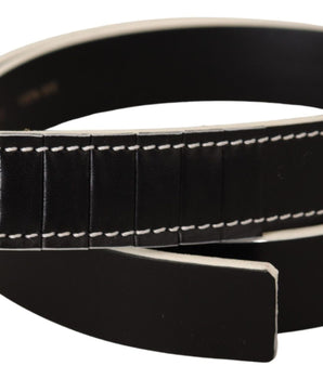 Costume National Black White Leather Fashion Waist Belt Costume National 