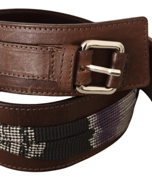 Costume National Brown Leather Silver Buckle Belt Costume National 