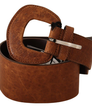 Costume National Brown Leather Fashion Waist Buckle Belt Costume National 