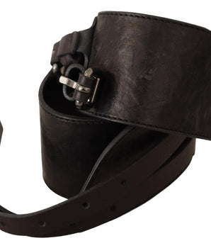 Costume National Dark Brown Leather Double Buckle Belt Costume National 