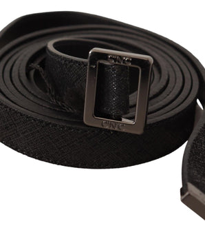 Costume National Black Leather Metal Buckle Waist Belt Costume National 