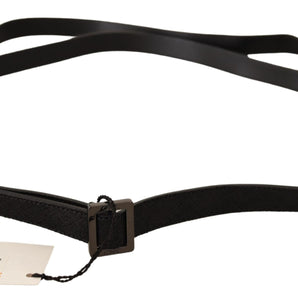 Costume National Chic Black Leather Fashion Belt with Metal Buckle