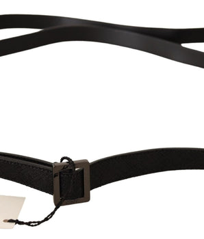 Costume National Black Leather Metal Buckle Waist Belt Costume National 