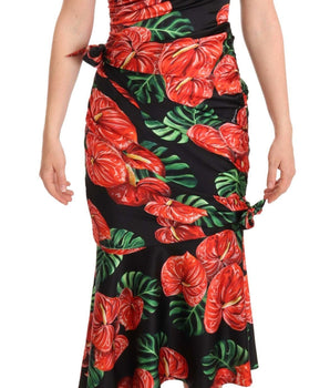 Dolce & Gabbana Elegant Floral Silk Draped Dress Dolce & Gabbana 