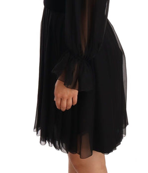 Dolce & Gabbana Elegant V-Neck Silk Blend Mini Dress Dolce & Gabbana 
