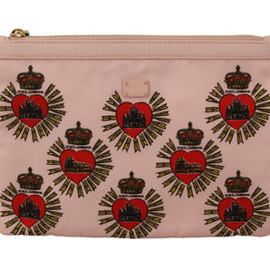 Dolce & Gabbana Elegant Pink Heart Clutch Wallet Dolce & Gabbana 