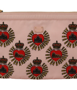 Dolce & Gabbana Elegant Pink Heart Clutch Wallet Dolce & Gabbana 
