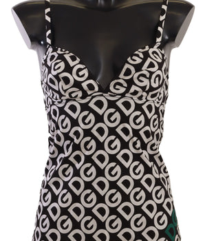 Dolce & Gabbana Black White Logo Print Camisole Top Underwear