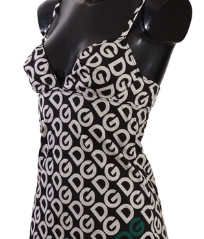 Dolce & Gabbana Black White Logo Print Camisole Top Underwear