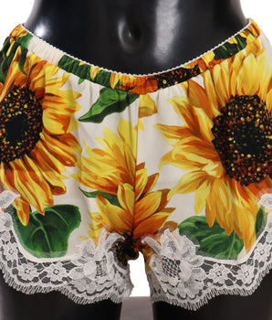Dolce & Gabbana White Sunflower Lace Lingerie Underwear