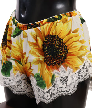 Dolce & Gabbana White Sunflower Lace Lingerie Underwear