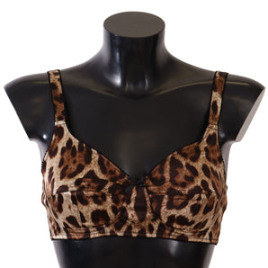 Dolce &amp; Gabbana Elegant Silk Leopard Print Bra