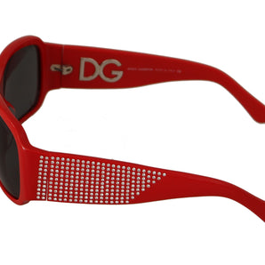 Dolce &amp; Gabbana Swarovski Stone Embellished Red Sunglasses