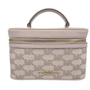 Michael Kors Jet Set Medium Powder Blush Jacquard Canvas Zip Trunk Crossbody Bag Michael Kors 