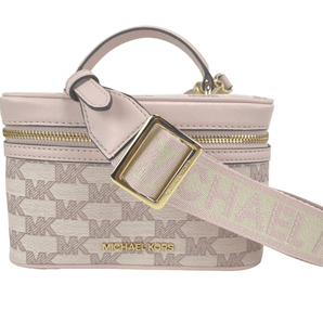 Michael Kors Jet Set Medium Powder Blush Jacquard Canvas Zip Trunk Crossbody Bag Michael Kors 