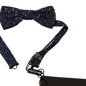 Dolce &amp; Gabbana Elegant Silk Bow Tie in Dark Blue