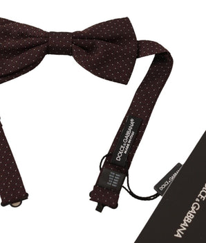 Dolce & Gabbana Elegant Brown Dot Pattern Silk Bow Tie Dolce & Gabbana 