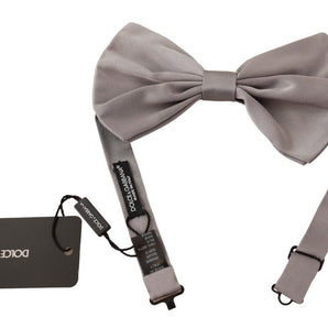 Dolce & Gabbana Elegant Silver Grey Silk Bow Tie