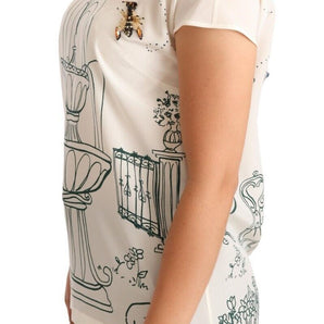 Dolce & Gabbana Elegant Silk Botanical Garden Fountain Tee