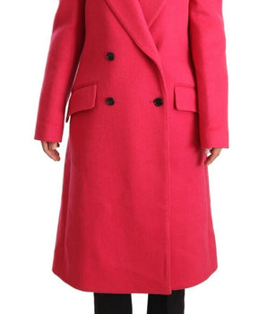 Dolce &amp; Gabbana Elegante abrigo rosa de lana y cachemira