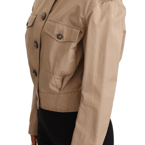 Dolce &amp; Gabbana Elegant Cropped Cotton Jacket in Beige