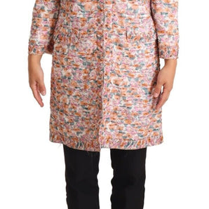 Dolce &amp; Gabbana Elegant Floral Silk Trench Coat