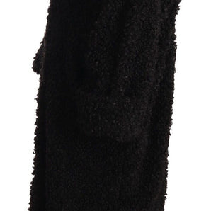 Dolce &amp; Gabbana Elegant Black Fur Cape Trench Coat