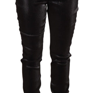 Dolce &amp; Gabbana Elegant Slim Fit Shimmer Cropped Pants