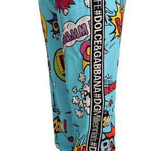 Dolce &amp; Gabbana Chic Cartoon Print Knitted Jogger Pants