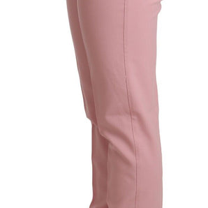 Dolce &amp; Gabbana Elegant Pink Tapered Wool Trousers